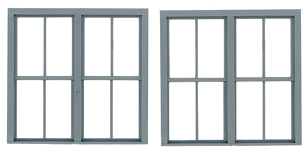 Double-Hung Windows -- 2-Over-2 - Scale 78 x 78"  198 x 198cm pkg(2)