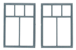 Commercial Windows -- 5-Pane, Scale 56 x 82"  142 x 208cm pkg(2)