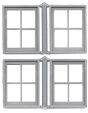 Masonry Windows pkg(4) -- 4-Pane, Scale 30 x 30"  76.2 x 76.2cm