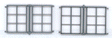 Masonry Windows pkg(4) -- 6-Pane, Scale 48 x 65"  122 x 165cm