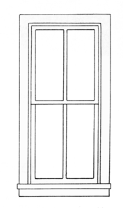 Window -- 4-Pane 36 x 78" w/"Glass"