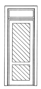 Door -- Diagonally Sheathed w/Window & Transom