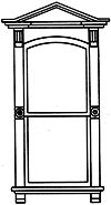 Window -- Victorian 2-Pane w/Triangular Pediment & "Glass"
