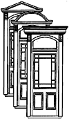 Door -- Victorian w/Box Pediment