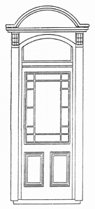 Door -- Victorian w/Arch Top Pediment