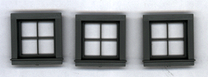 Window -- 4-Pane Square, 1.55 x 1.6" pkg(3)