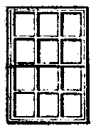 Window -- 12-Pane, Double-Hung, Scale 36 x 56"  91.4 x 142cm pkg(8)
