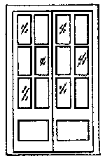 Door -- 6' 9" Assay Office Double Door w/12-Pane Window