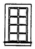 Window -- Double-Hung, 8-Pane - Scale 27 x 48"  68.6 x 122cm pkg(8)