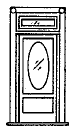 Door -- 36" Residential w/Oval Window, Frame & Transom