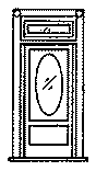 Door -- 36" Residential w/Oval Window, Frame & Transom