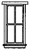Windows -- Station-Style, 4-Pane , Scale 30 x 69"  76.2 x 175cm pkg(8)
