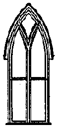 Window -- Gothic Church & Residence - Scale 48 x 114"  122 x 290cm pkg(4)