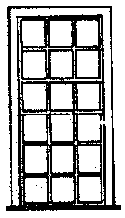 Window -- Engine House 18-Pane, Scale 42 x 91"  107 x 231cm pkg(6)