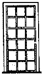 Window -- Engine House 18-Pane, Scale 42 x 91"  107 x 231cm pkg(6)