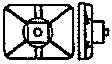 Nut-Bolt-Washer (Plastic) -- 2-1/2" Nut on Rectangular Washer pkg(100)