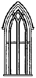 Windows -- For Gothic Church, Scale 5 x 15"  12.7 x 38.1cm pkg(4)