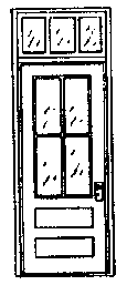 Factory Front Door w/Transom for Masonry Buildings -- Scale 39 x 92"  99.1 x 234cm pkg(2)