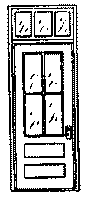 Factory Front Door w/Transom for Masonry Buildings -- Scale 39 x 92"  99.1 x 234cm pkg(2)