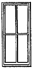 Windows -- Double-Hung, Four-Pane Factory, Scale 42 x 91"  107 x 231cm pkg(4)