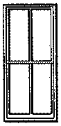 Windows -- Double-Hung, Four-Pane Factory, Scale 42 x 91"  107 x 231cm pkg(4)