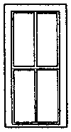 Windows -- Rio Grande Southern Style for Depot (Ophir) Scale 36 x 82" 4-Pane