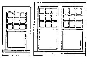 Windows -- Rio Grande Southern Depot Style: 10-Pane 24 x 44" & 20-Pane 51-1/2 x 51"