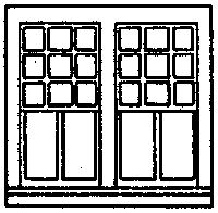 Windows -- Rio Grande Southern Ophir Station Style, 22-Pane, Scale 36 x 82" pkg(4)
