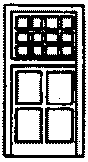 Windows -- Double-Hung 16-Pane, Scale 34 x 67"  86.4 x 170cm pkg(7)
