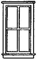 Windows -- Double, 4-Pane, Scale 30 x 62"  76.2 x 157cm pkg(8)