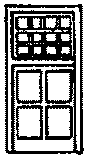 Windows -- Double, 8-Pane, Scale 63 x 69"  160 x 175cm pkg(4)-1