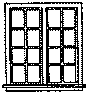 Windows -- Double, 16-Pane, Scale 59 x 64"  150 x 163cm pkg(4)