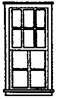 Windows -- Double-Hung - Scale 32 x 70"  81.3 x 178cm pkg(8)