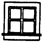 Windows -- Single-Sash, 4-Pane, Scale 28 x 26"  71.1 x 66cm pkg(4)