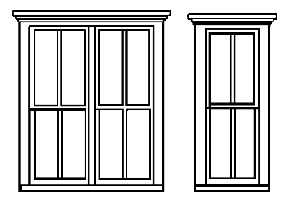 Window -- 4-Pane Single, 8-Pane Double pkg(2)