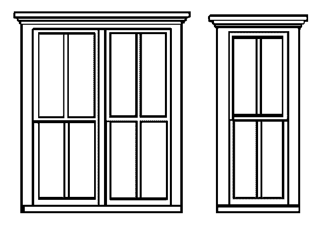 Window -- 4-Pane Single, 8-Pane Double pkg(2)