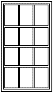 Masonry Windows pkg(8) -- 6-Over-6, Scale 36 x 68"  91.4 x 173cm