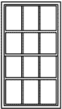 Masonry Windows pkg(8) -- 6-Over-6, Scale 36 x 68"  91.4 x 173cm