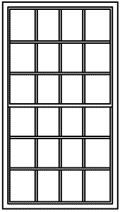 Masonry Windows pkg(8) -- 12 over 12; Scale 48 x 86"