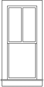 Double Hung Windows -- 2-Over-1, Scale 28 x 64"  71.1 x 163cm pkg(9)