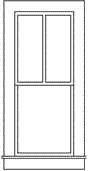 Double Hung Windows -- 2-Over-1, Scale 28 x 64"  71.1 x 163cm pkg(9)