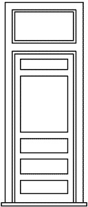 Door w/Frame, Window & Transom -- Scale 34' x 6'10"  10.4 x 2.1m pkg(2)