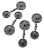 Circus Wagon Wheels -- Sunburst (Tableux/Parade) Type - Two Complete Sets