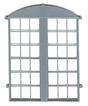 Roundhouse/Warehouse Windows w/Rounded Top Facia -- Scale 113 x 143"  287 x 363cm pkg(3)