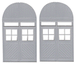 Door Roundhouse/Warehouse w/Rounded Facia -- Scale 83 x 87" pkg(2)