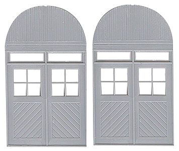 Door Roundhouse/Warehouse w/Rounded Facia -- Scale 83 x 87" pkg(2)