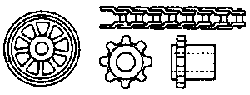 Delrin Chain & Eight-Tooth Sprocket Set