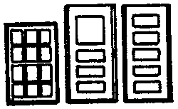 Four Doors & Twelve Windows -- Windows: Scale 36 x 56"  91.4 x 142cm; Door: Scale 36"  91.4cm