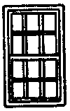 Windows -- Double-Hung, 12-Pane - Scale 5 x 8'  1.5 x 2.4m pkg(8)
