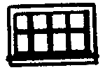Double-Hung Windows -- Eight-Pane, Scale 52 x 33"  132 x 83.8cm pkg(12)